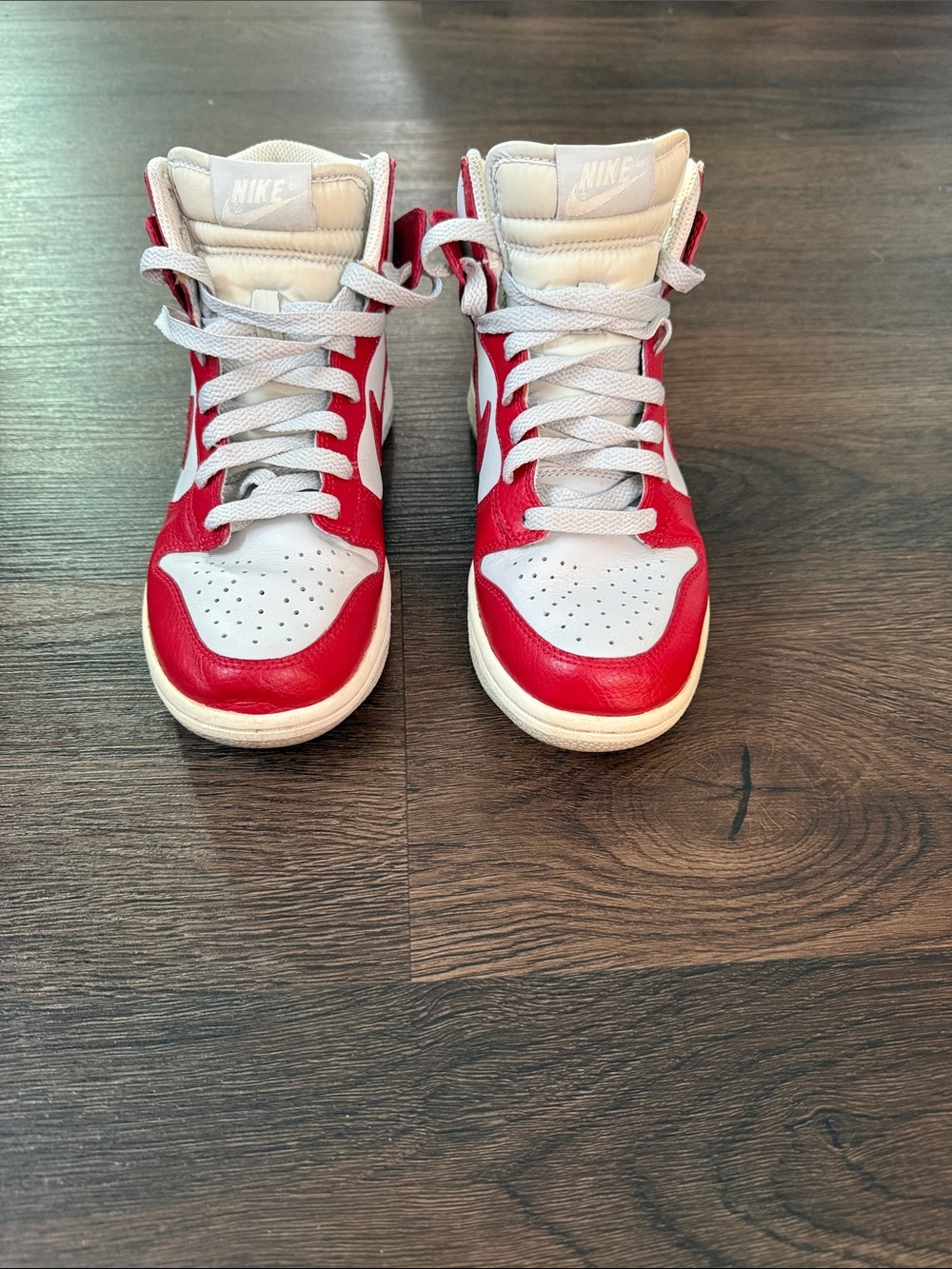 Nike Red and White High-Top Sneakers Sz 6.5